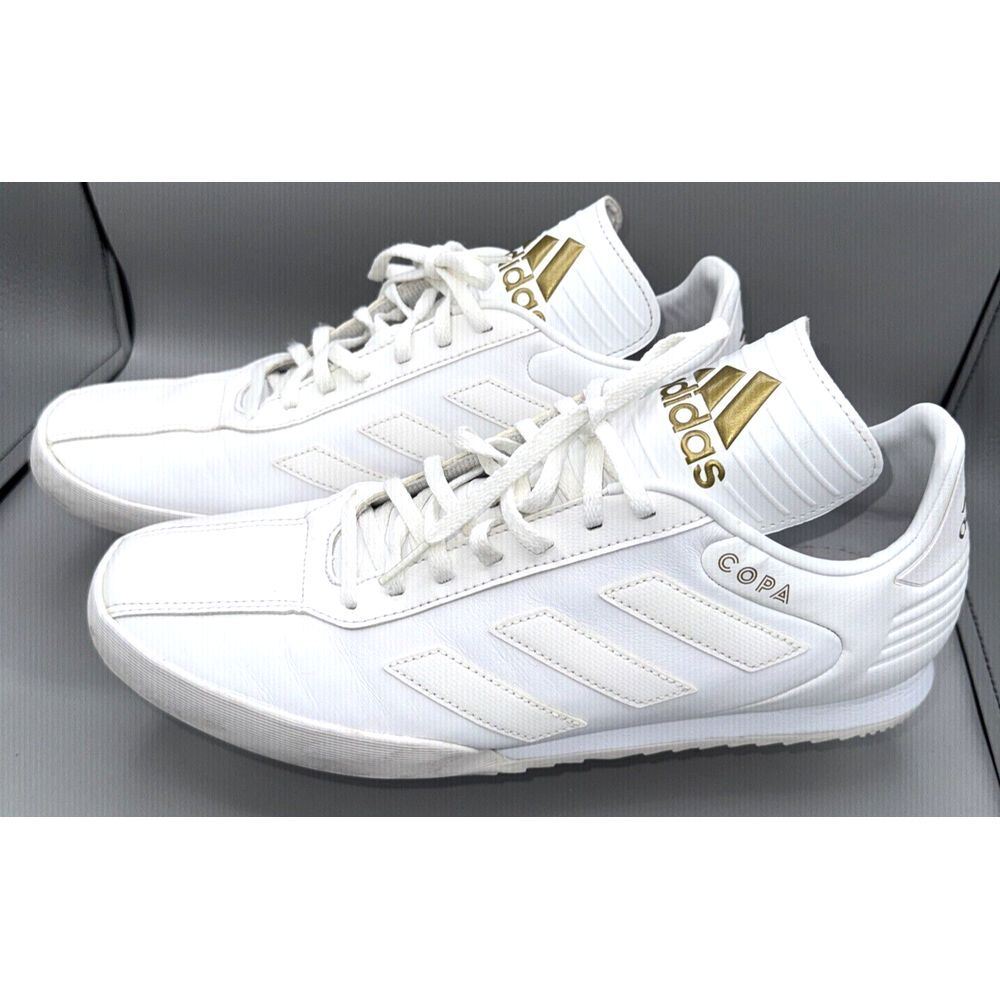 Adidas Copa Super Men 12 White Gold Leather Classic Traction Soccer Futbol - Picture 2 of 13